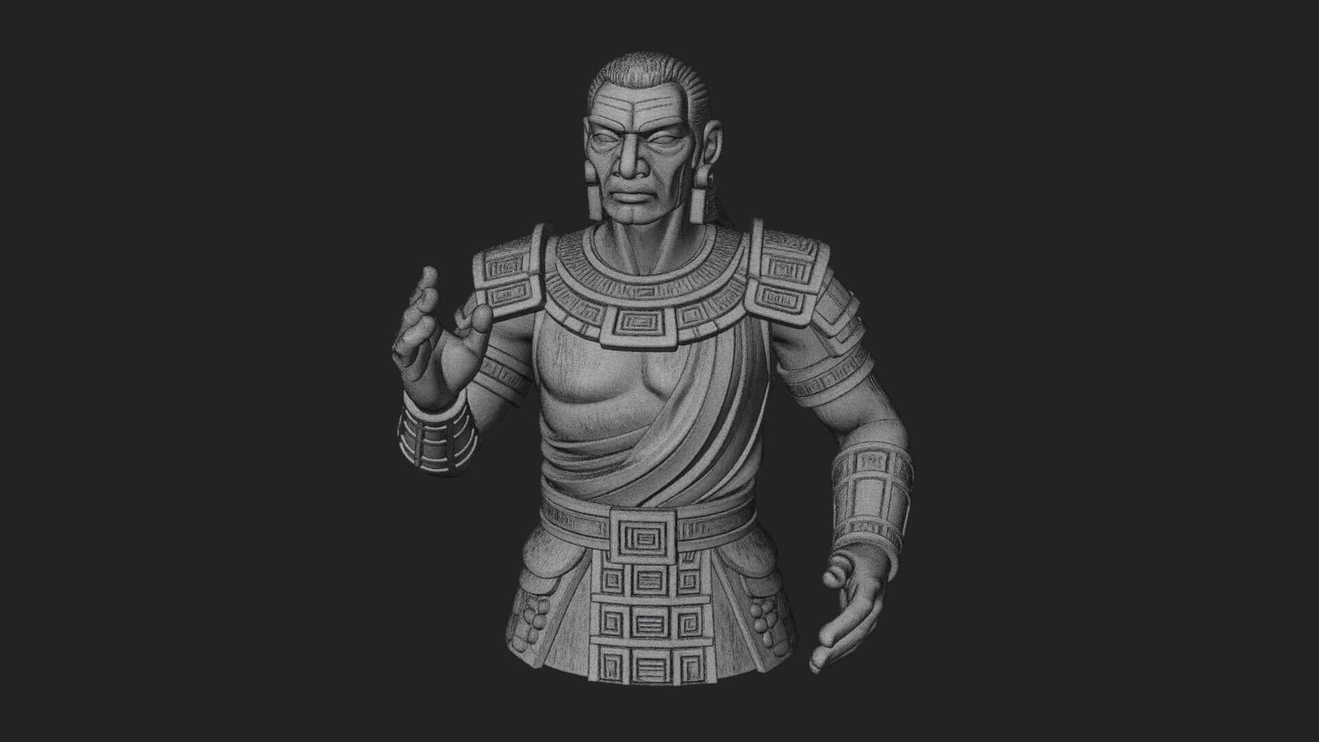 Purple Armor Elder Bust Design 9 3D Print Model 3D Model