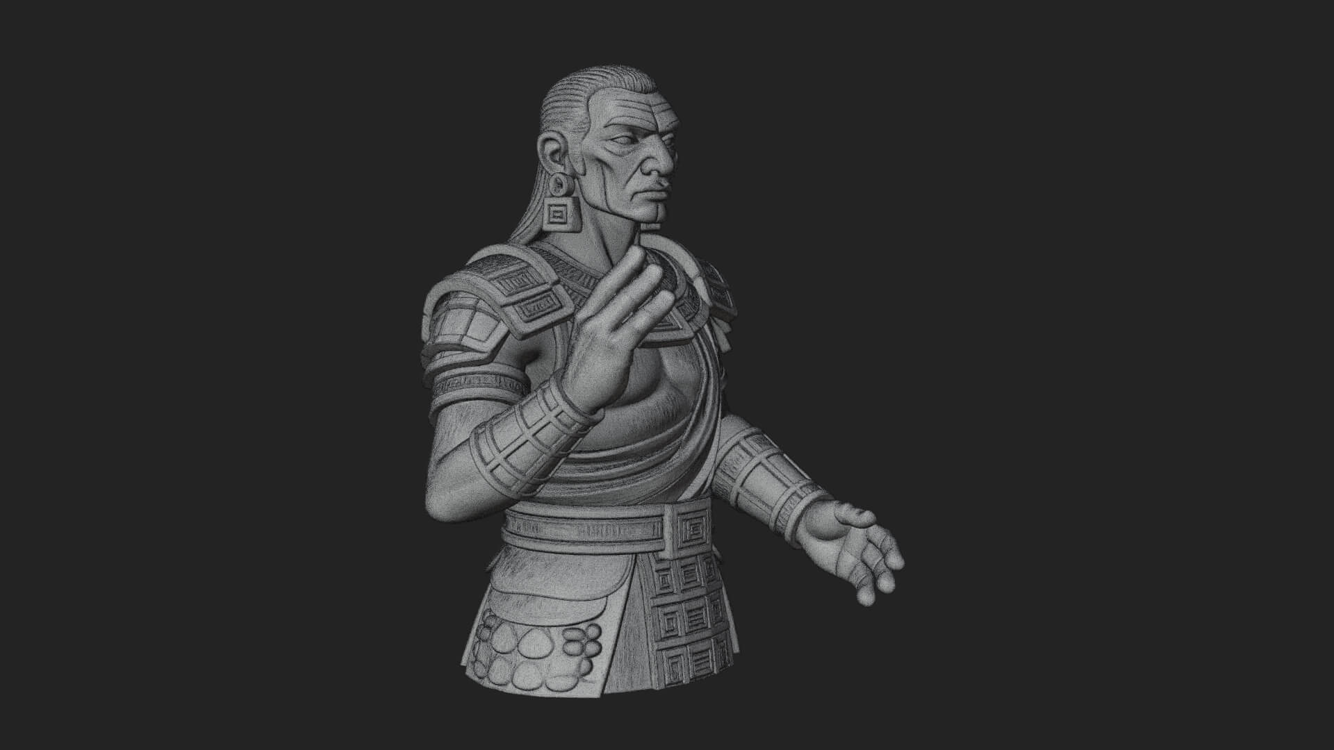 Purple Armor Elder Bust Design 9 3D Print Model 3D Model