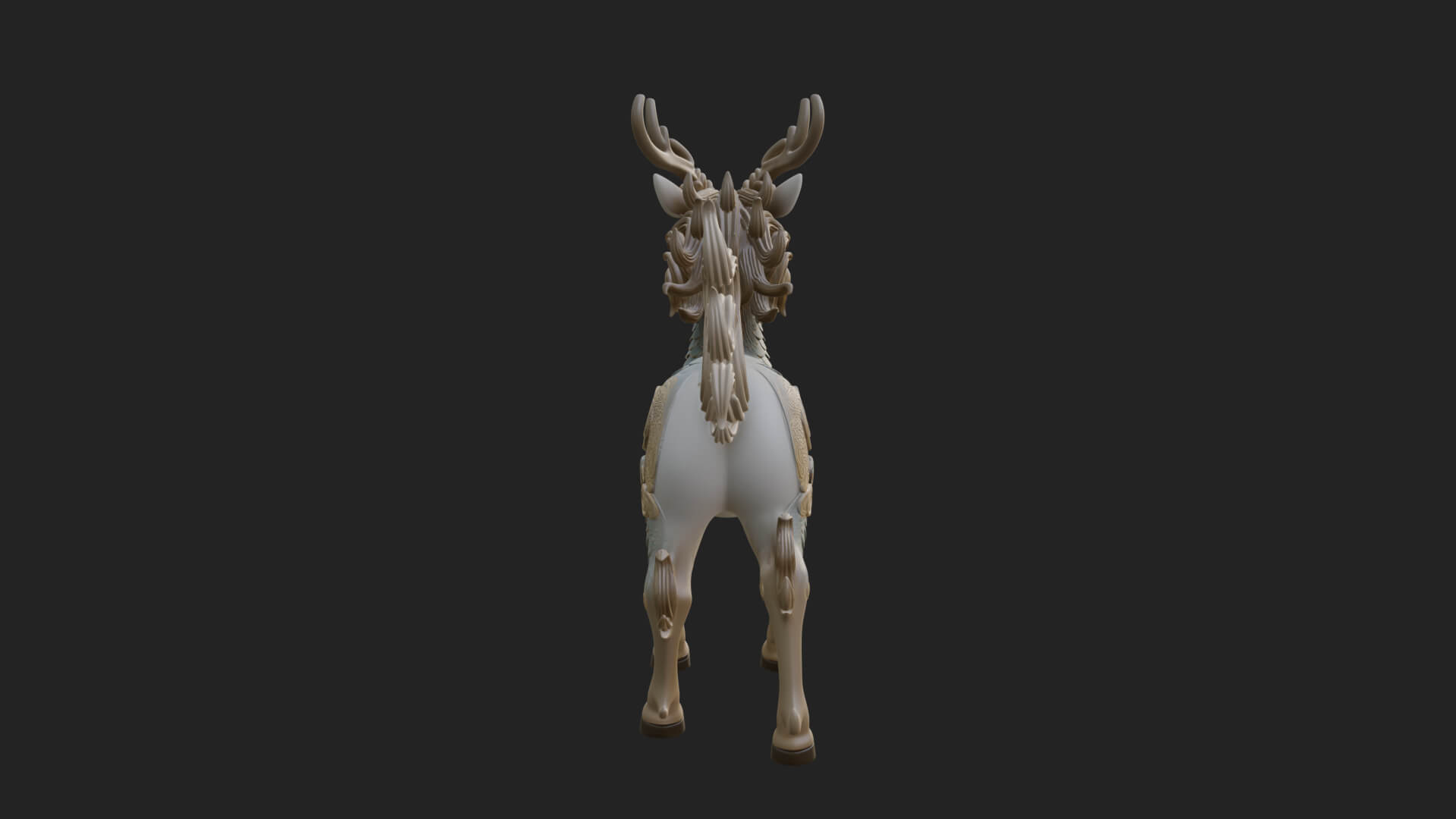 Qilin Deer Beast Statue Design 1 3D Print Model 3D Model
