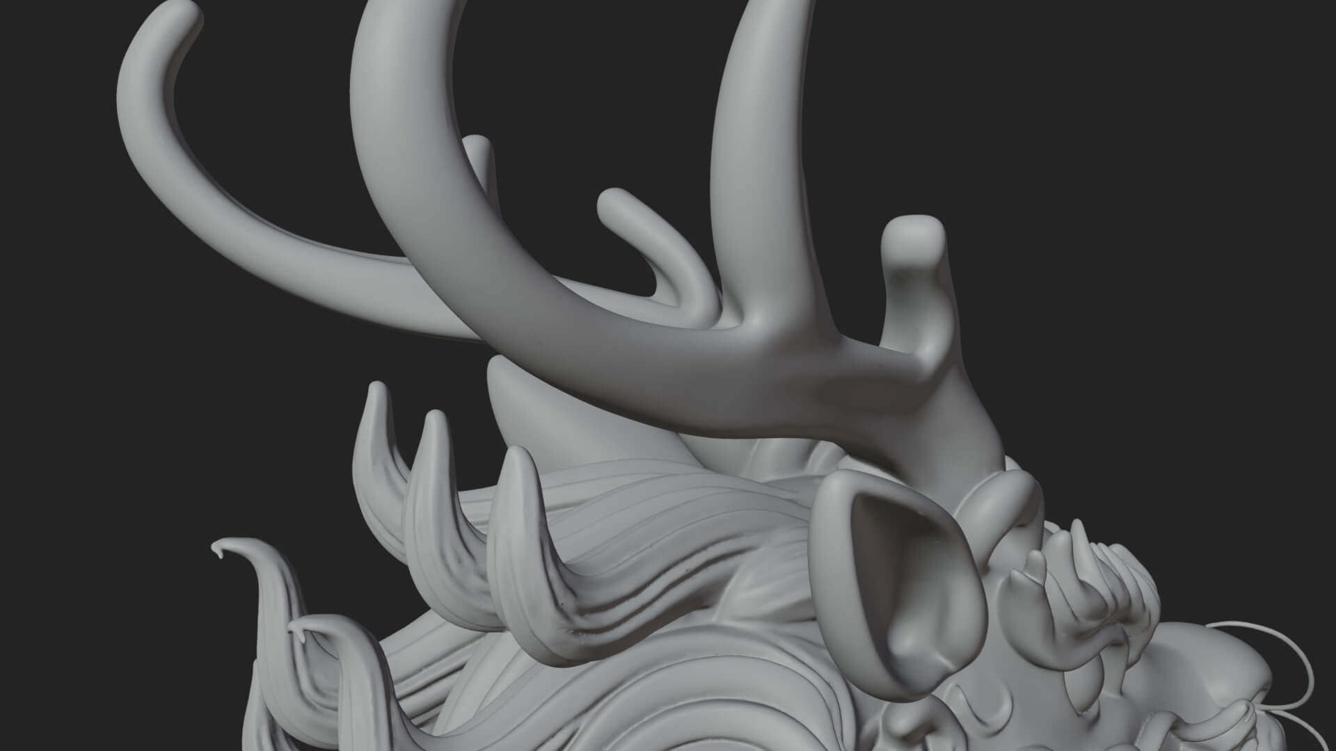 Qilin Deer Beast Statue Design 1 3D Print Model 3D Model