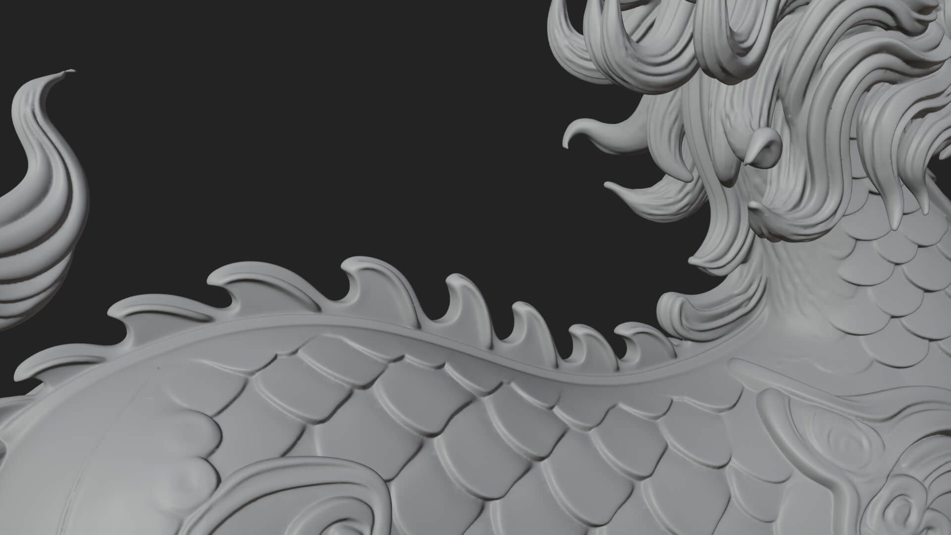 Qilin Deer Beast Statue Design 1 3D Print Model 3D Model