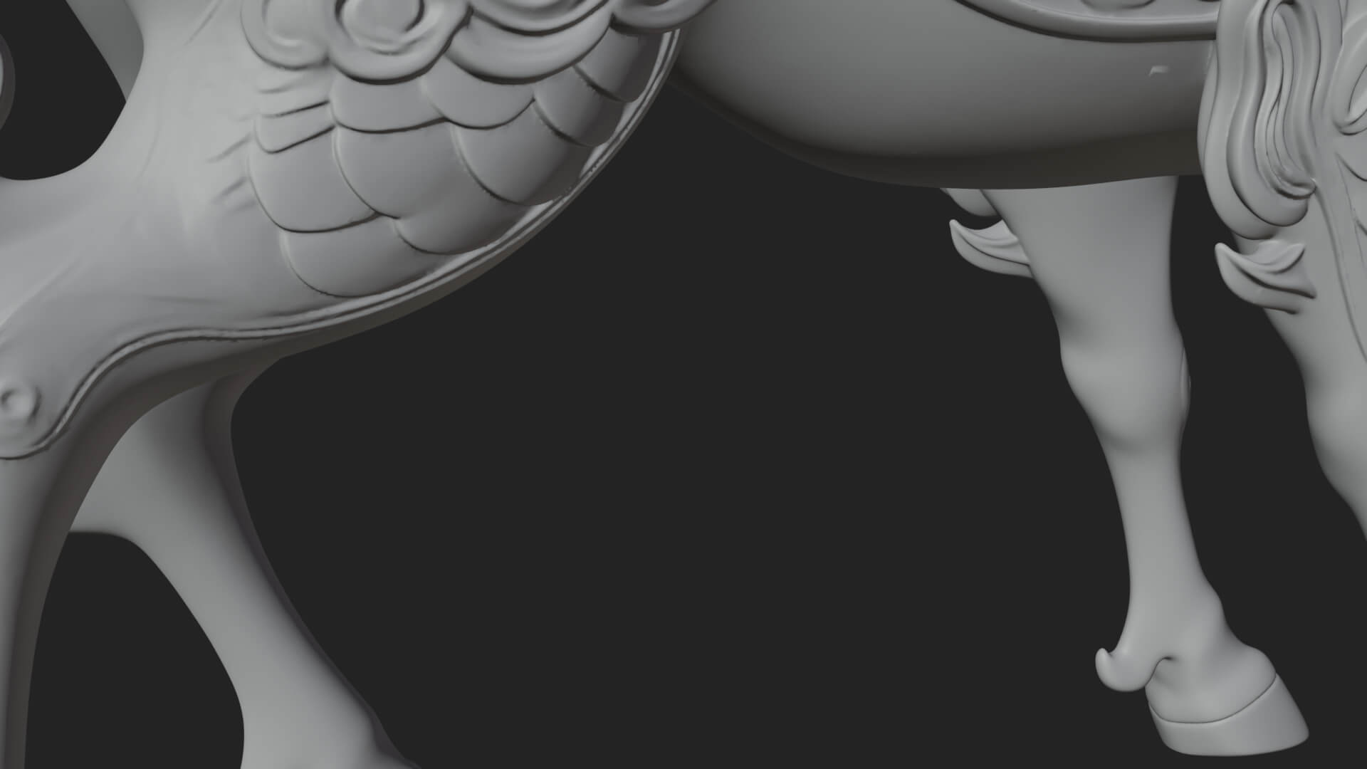 Qilin Deer Beast Statue Design 1 3D Print Model 3D Model