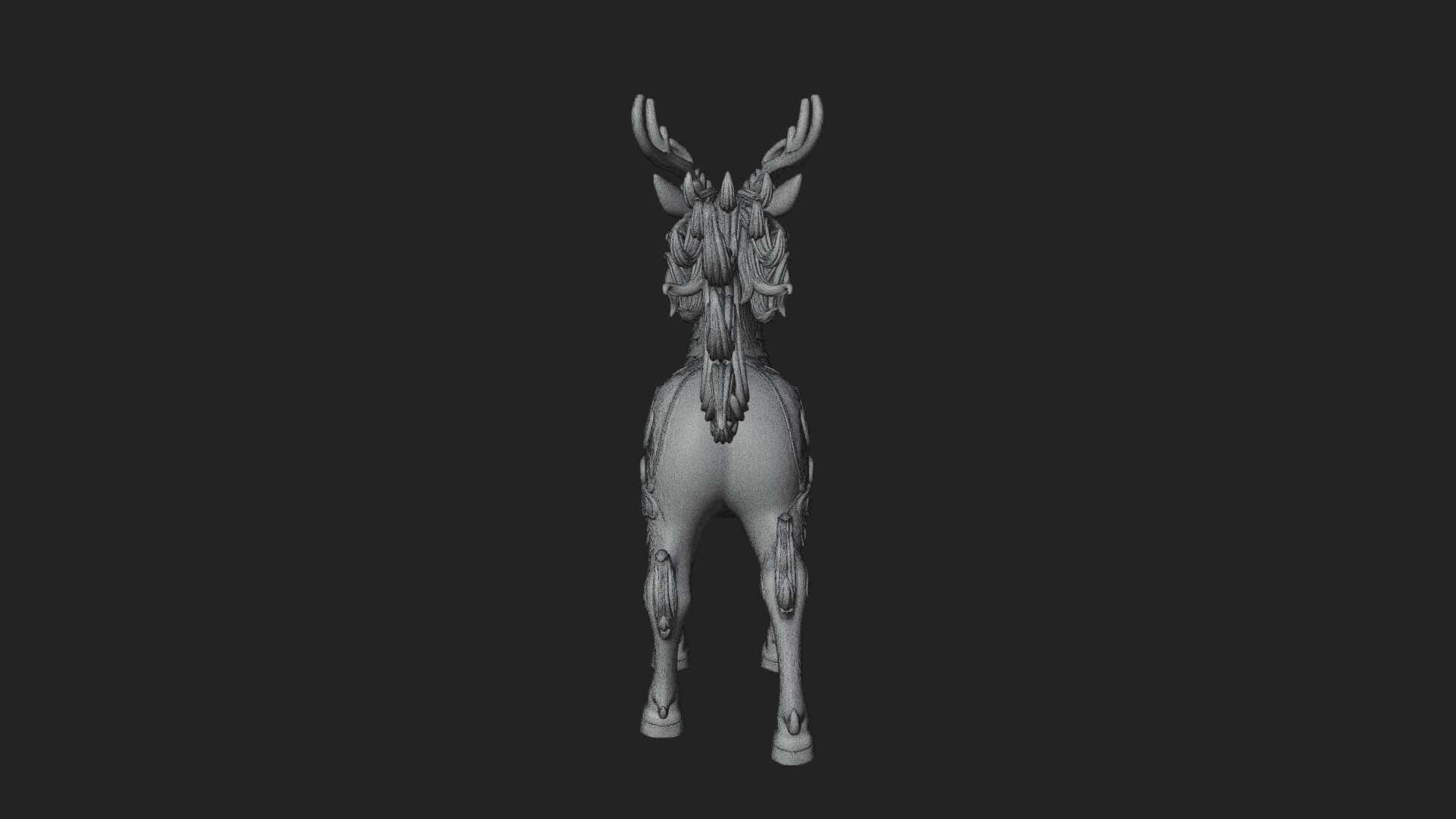 Qilin Deer Beast Statue Design 1 3D Print Model 3D Model