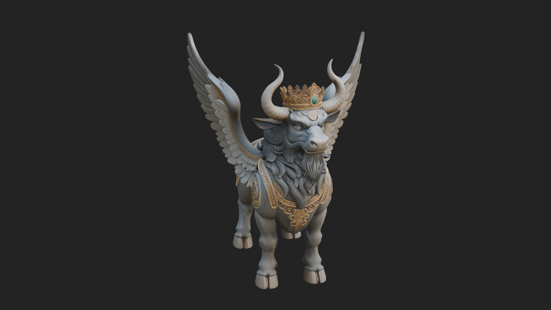 Qilin Deer Beast Statue Design 10 3D Print Model 3D Model