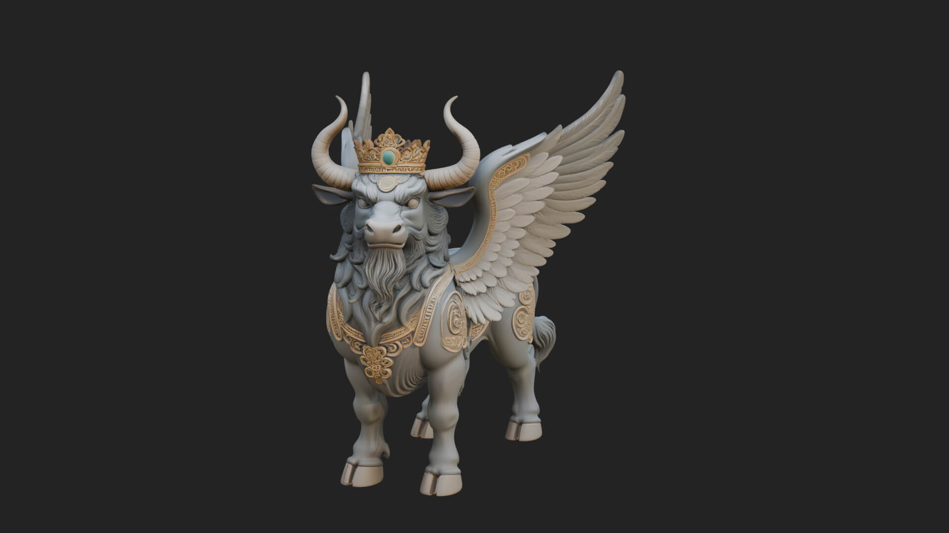 Qilin Deer Beast Statue Design 10 3D Print Model 3D Model