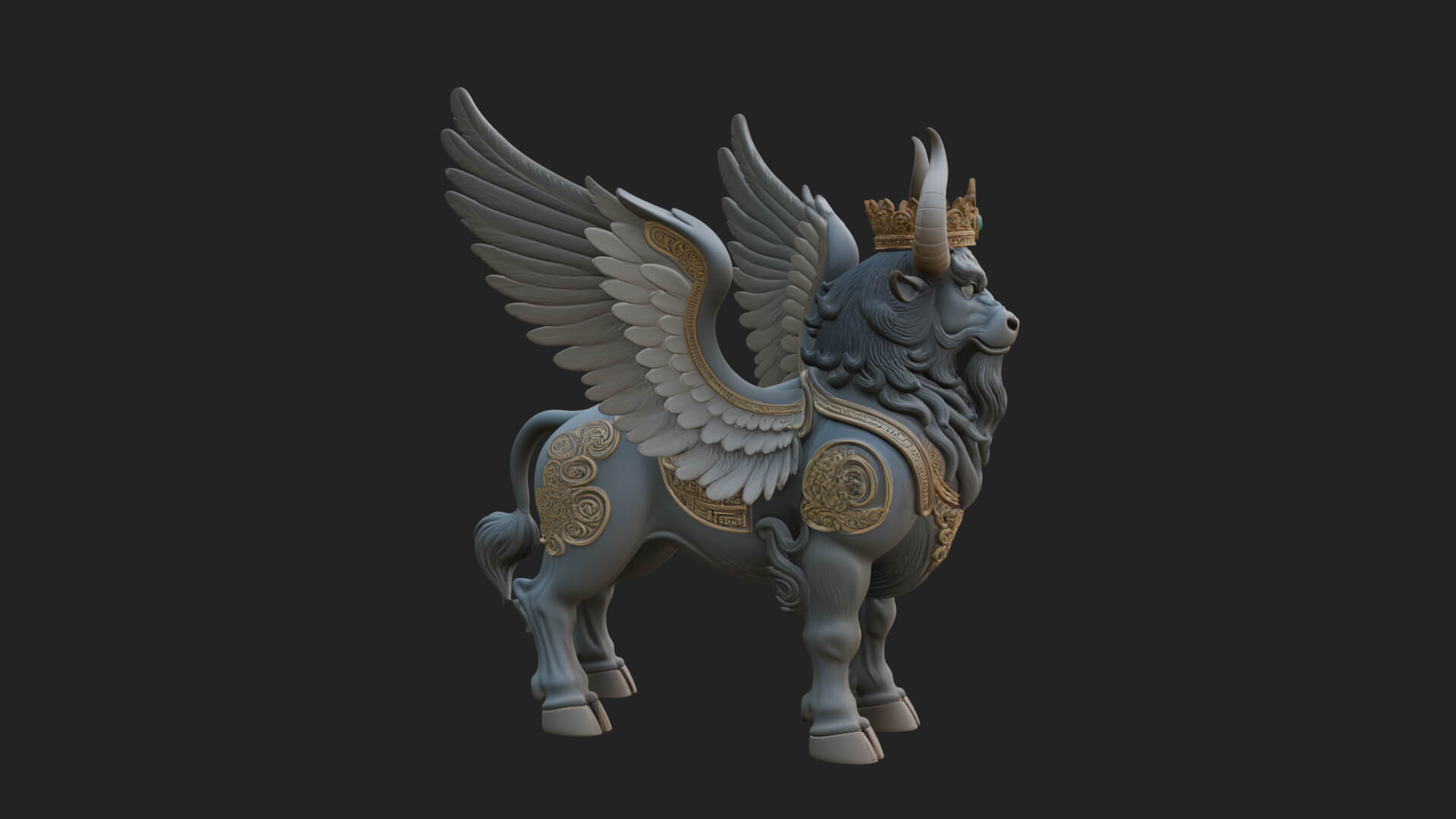 Qilin Deer Beast Statue Design 10 3D Print Model 3D Model
