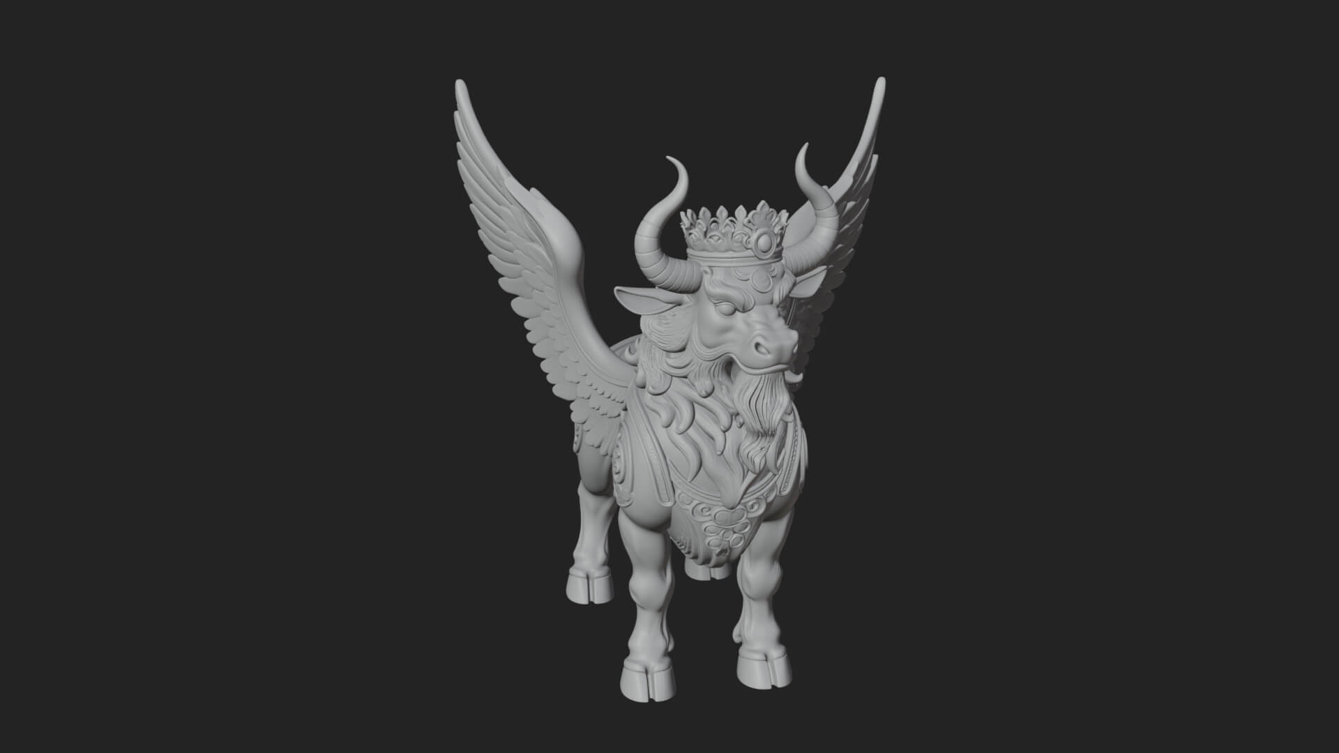 Qilin Deer Beast Statue Design 10 3D Print Model 3D Model