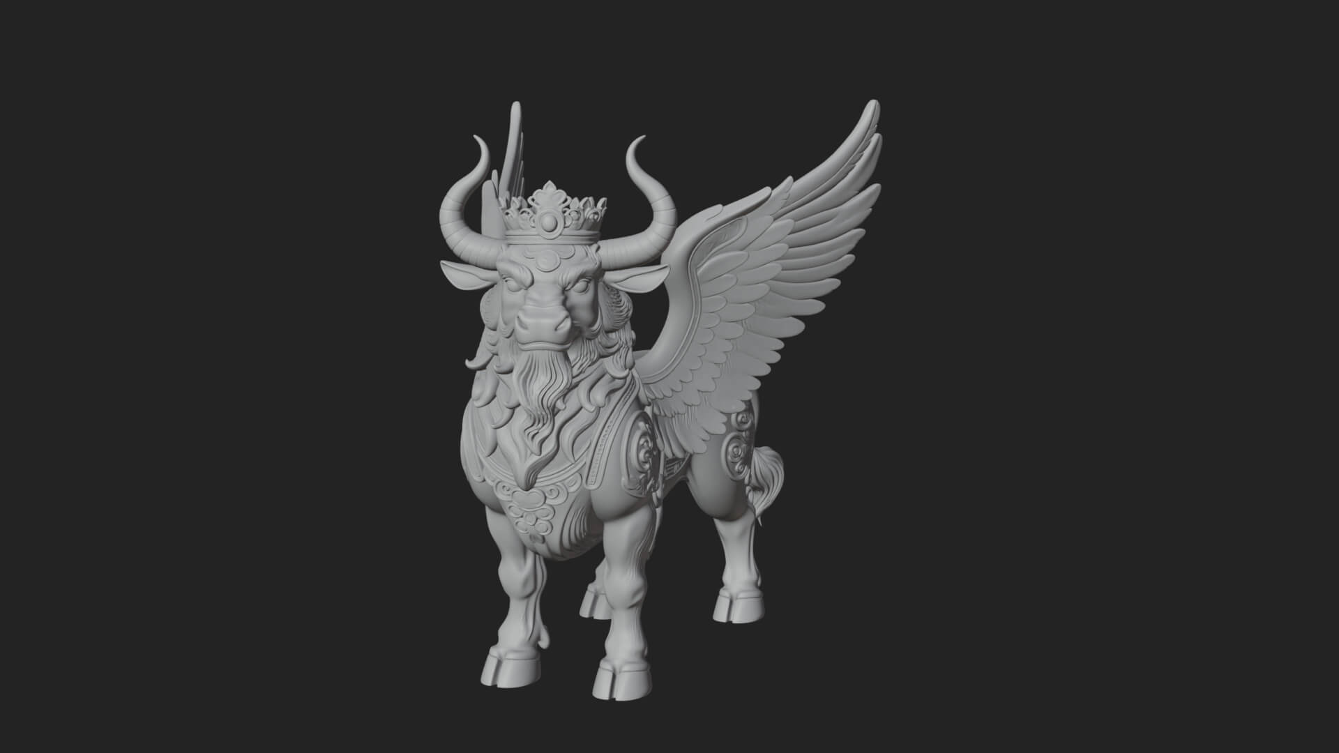 Qilin Deer Beast Statue Design 10 3D Print Model 3D Model