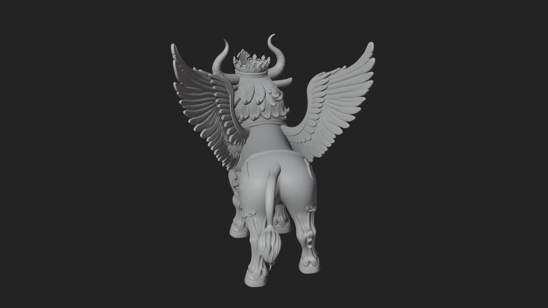 Qilin Deer Beast Statue Design 10 3D Print Model 3D Model