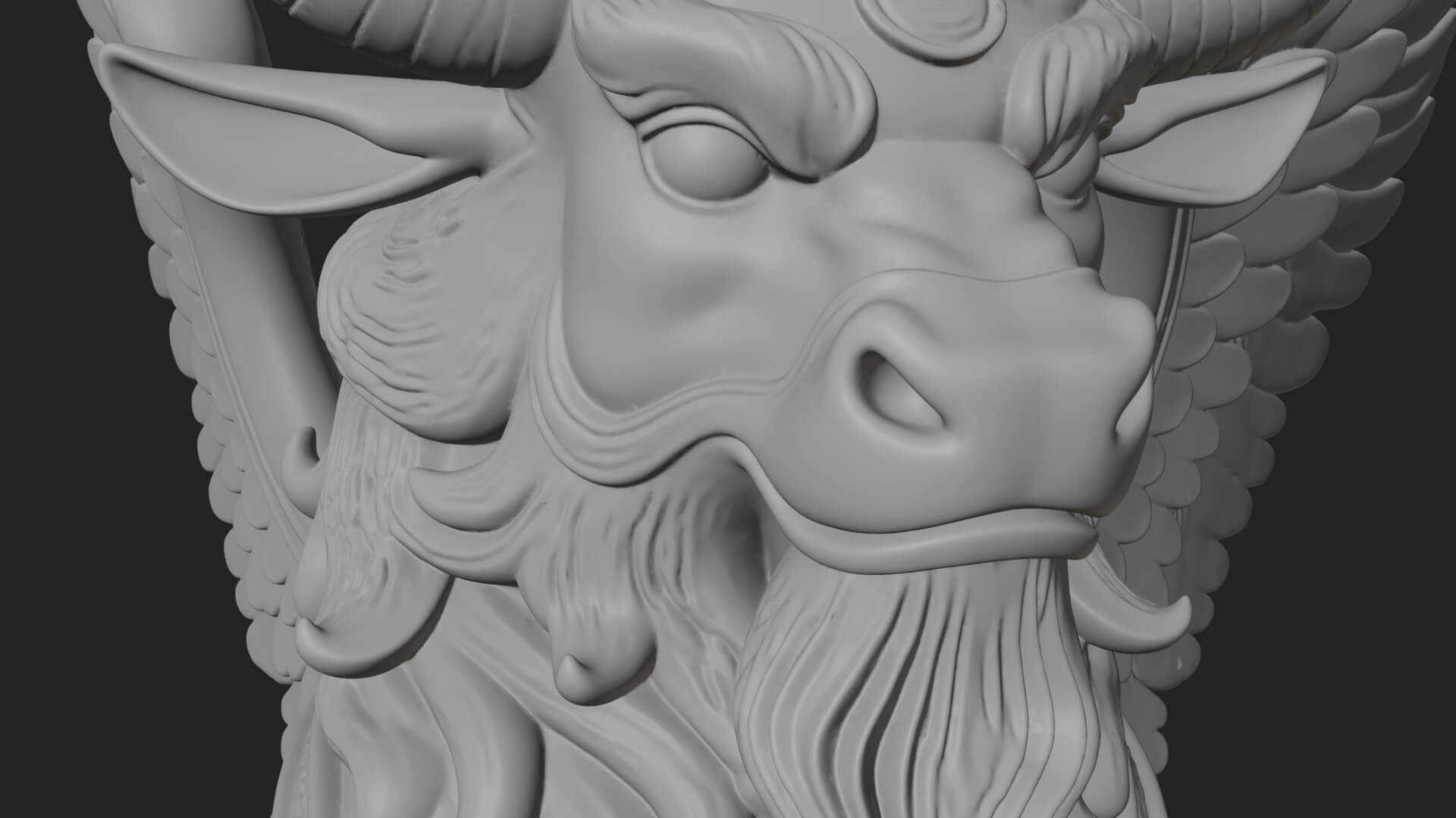 Qilin Deer Beast Statue Design 10 3D Print Model 3D Model