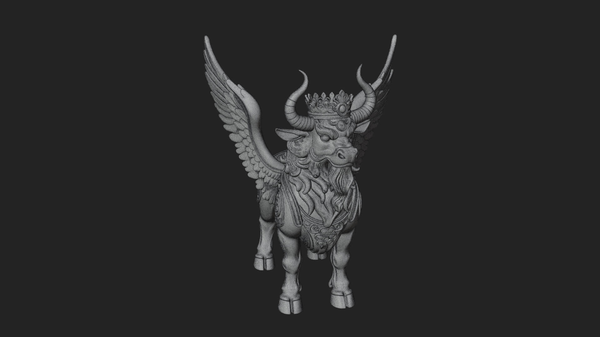 Qilin Deer Beast Statue Design 10 3D Print Model 3D Model