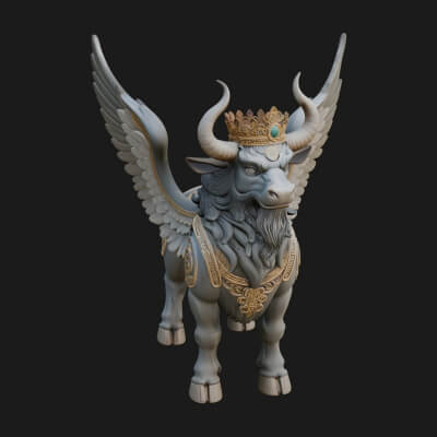 Qilin Deer Beast Statue Design 10 3D Print Model