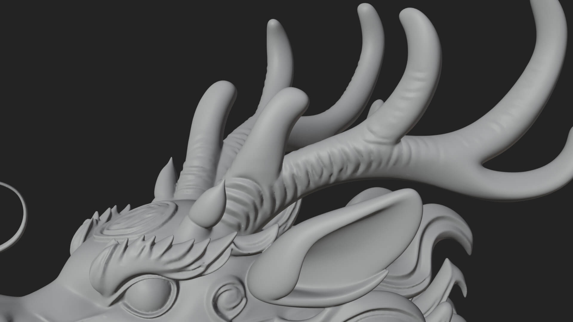 Qilin Deer Beast Statue Design 11 3D Print Model 3D Model
