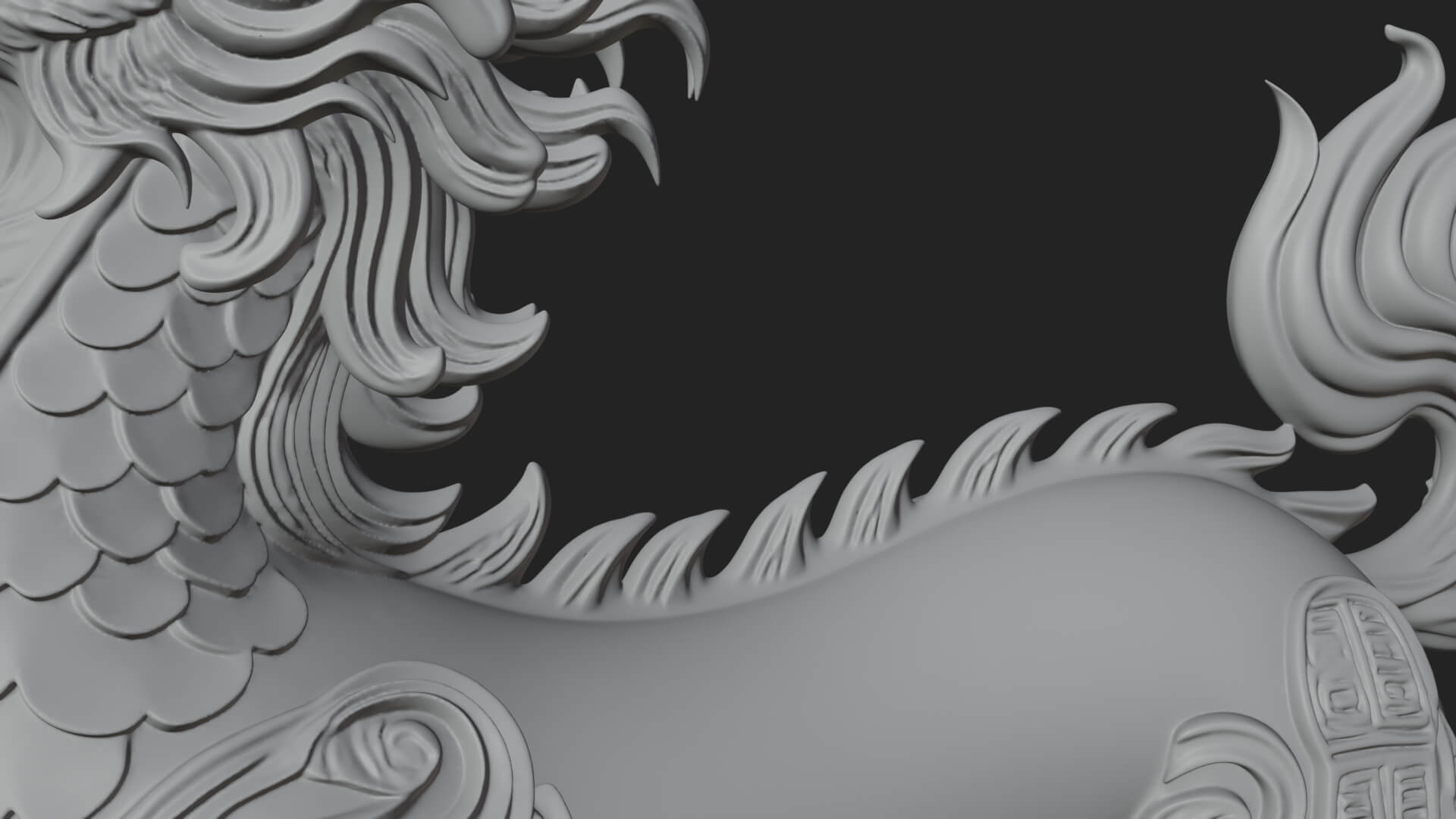 Qilin Deer Beast Statue Design 11 3D Print Model 3D Model
