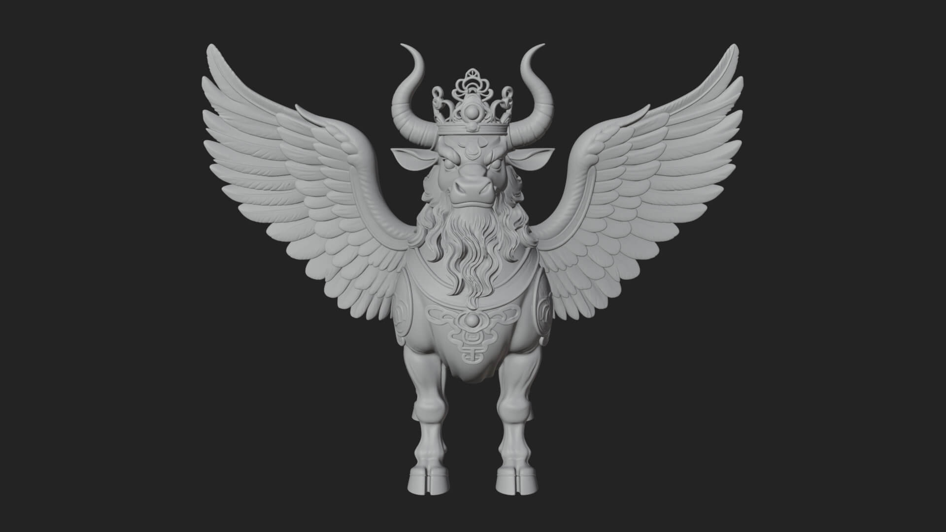 Qilin Deer Beast Statue Design 12 3D Print Model 3D Model