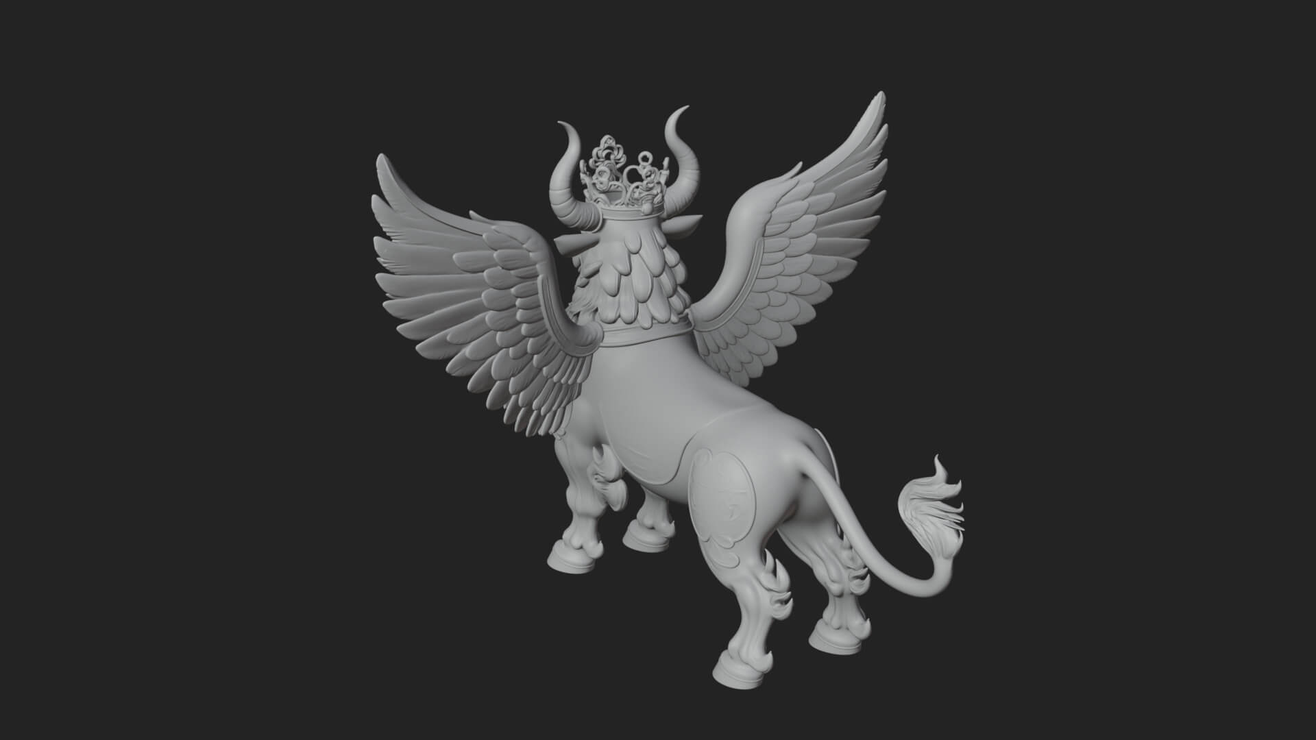 Qilin Deer Beast Statue Design 12 3D Print Model 3D Model