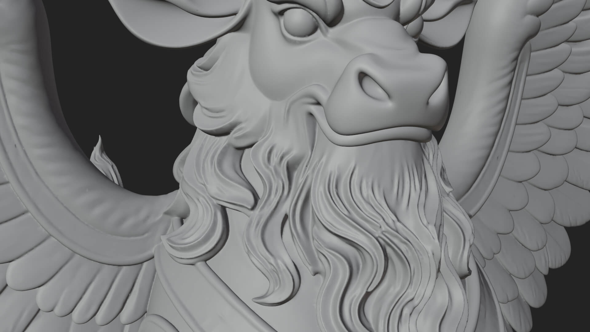 Qilin Deer Beast Statue Design 12 3D Print Model 3D Model