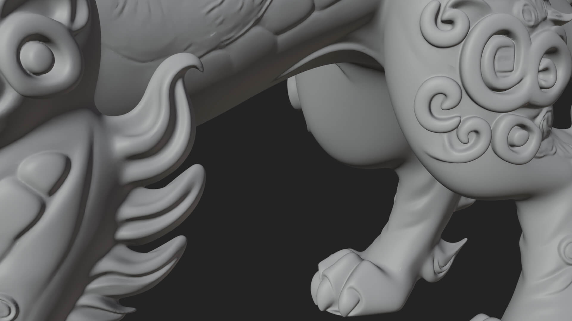 Qilin Deer Beast Statue Design 13 3D Print Model 3D Model