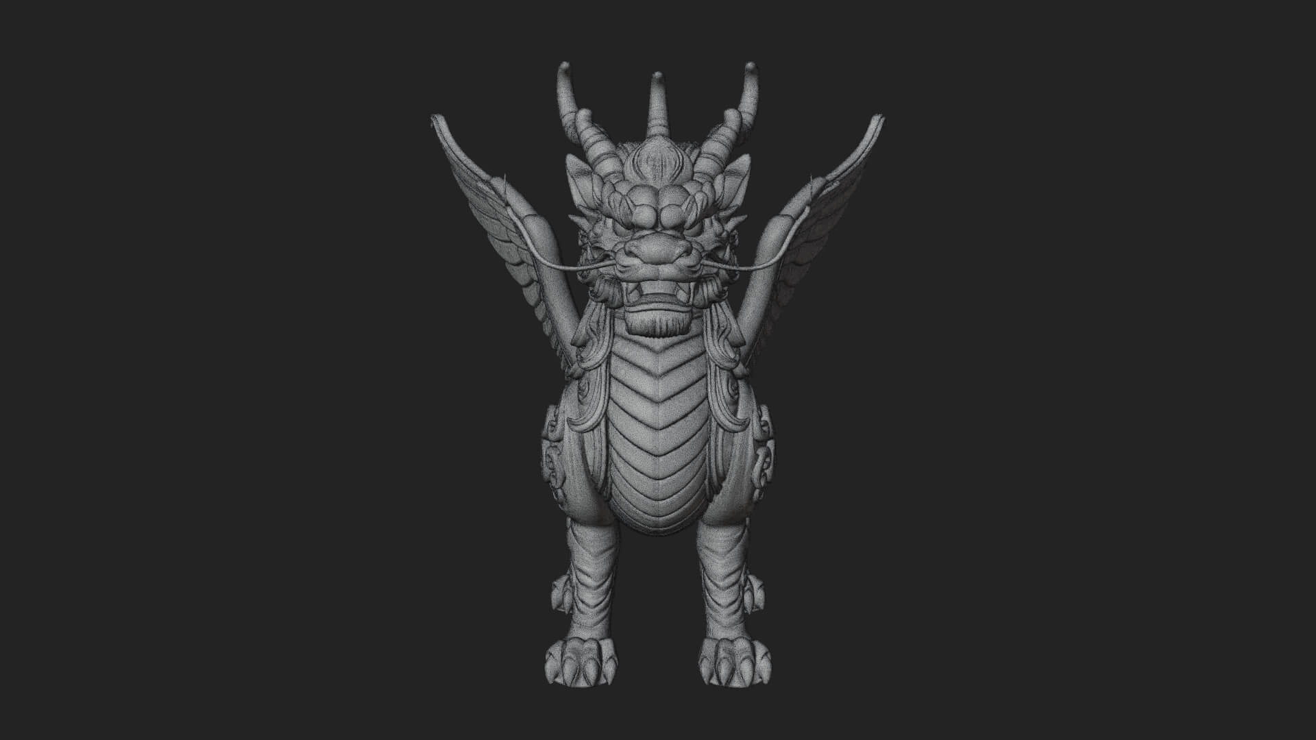 Qilin Deer Beast Statue Design 13 3D Print Model 3D Model