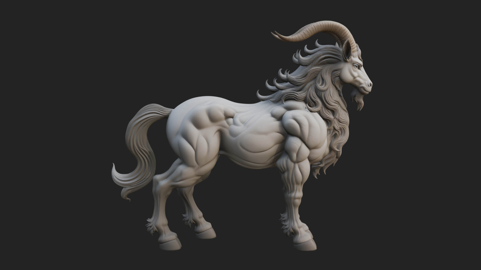 Qilin Deer Beast Statue Design 15 3D Print Model 3D Model