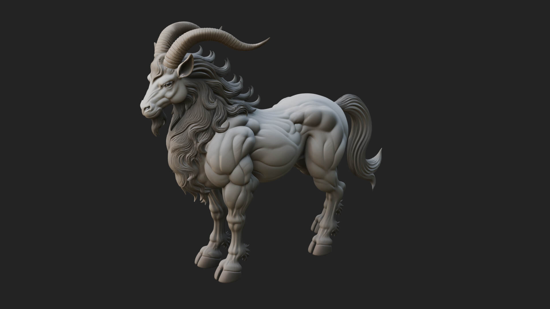 Qilin Deer Beast Statue Design 15 3D Print Model 3D Model
