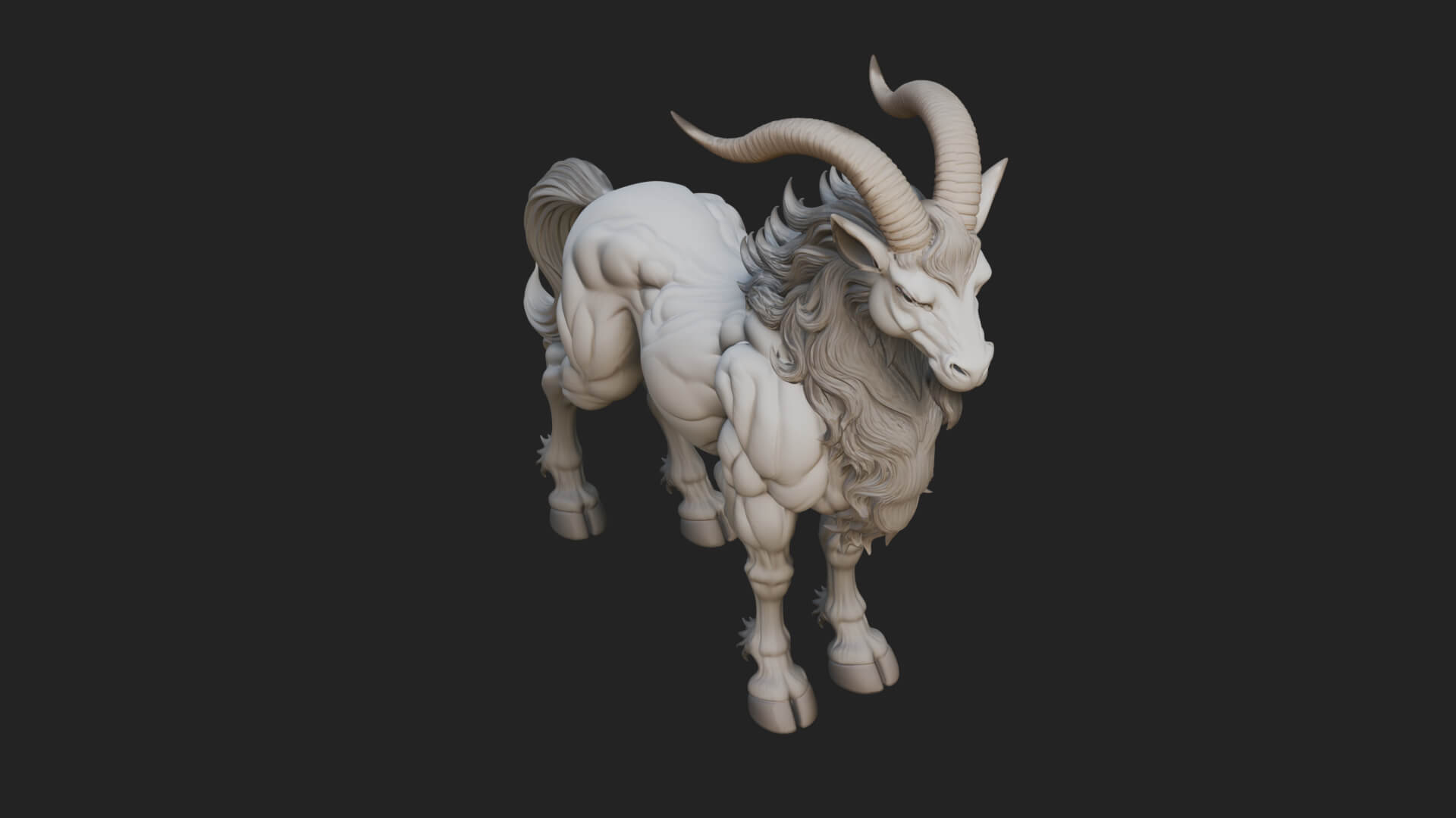 Qilin Deer Beast Statue Design 15 3D Print Model 3D Model