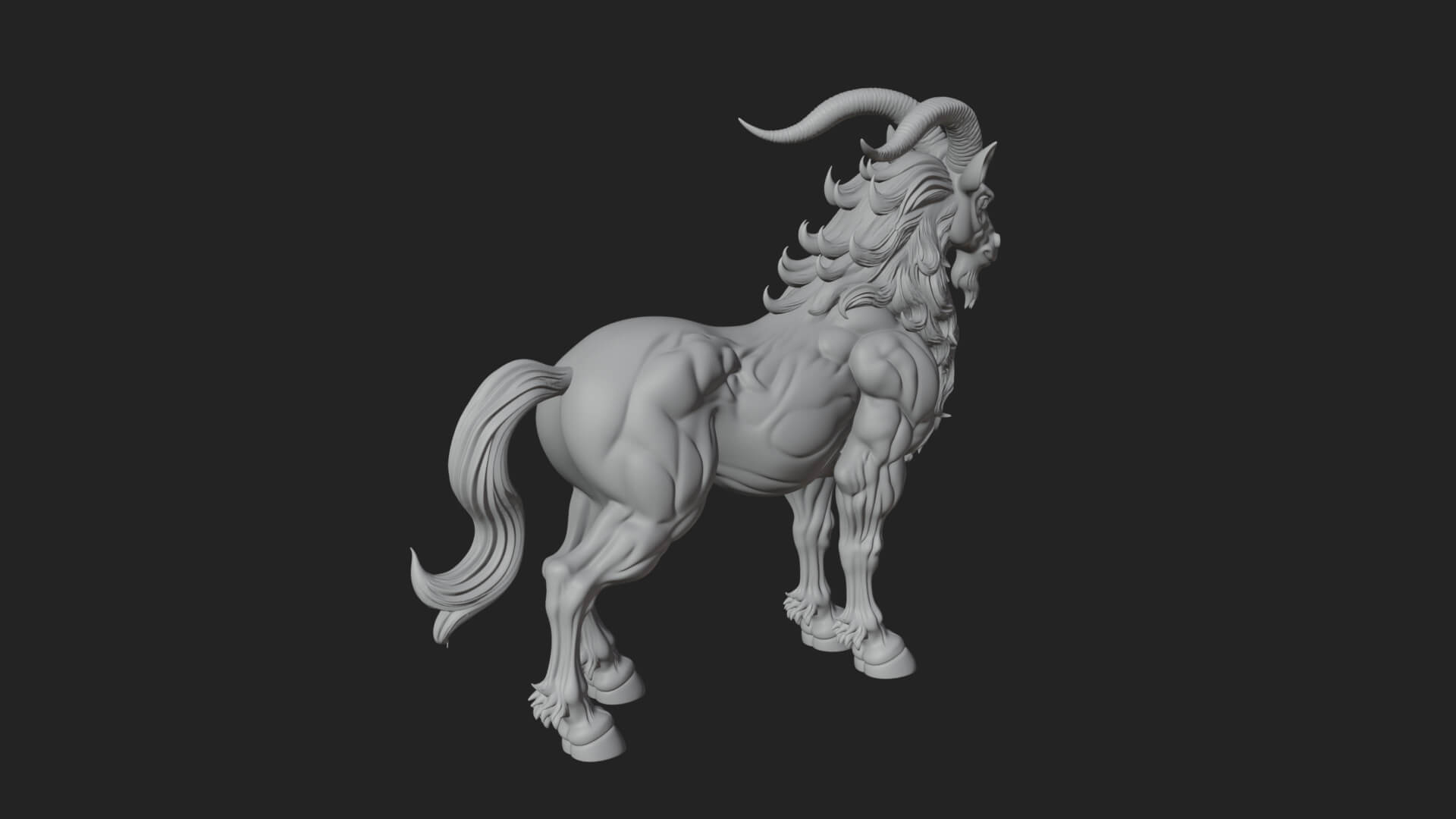 Qilin Deer Beast Statue Design 15 3D Print Model 3D Model