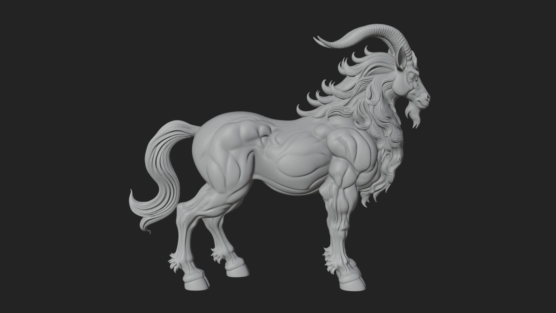 Qilin Deer Beast Statue Design 15 3D Print Model 3D Model