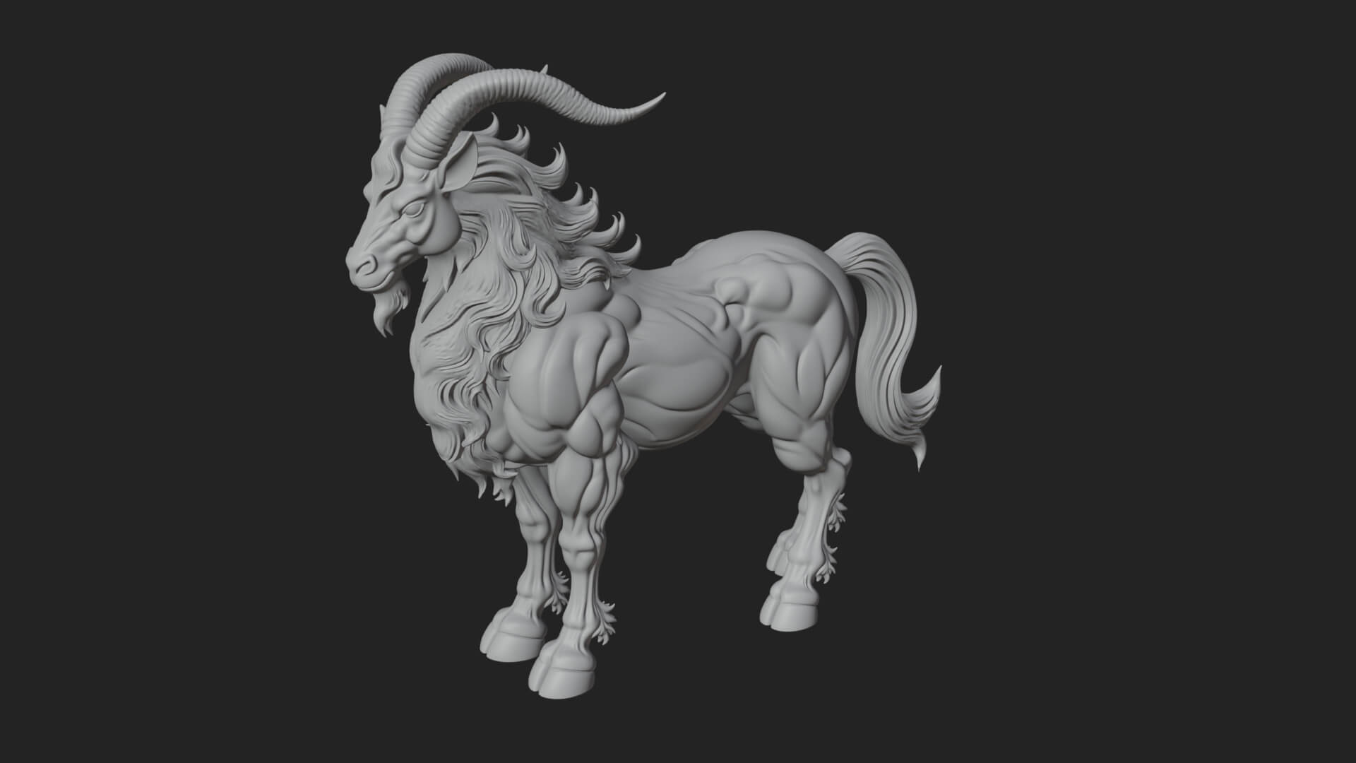 Qilin Deer Beast Statue Design 15 3D Print Model 3D Model
