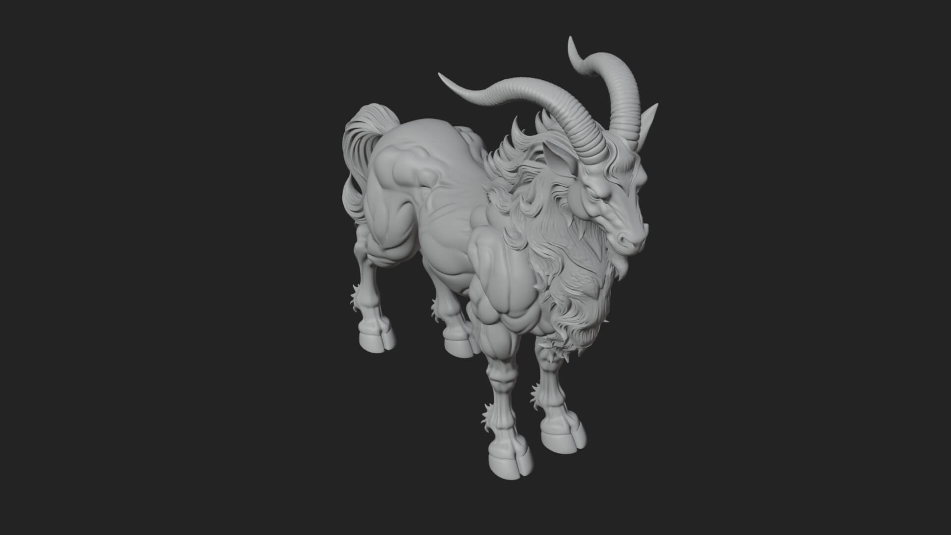 Qilin Deer Beast Statue Design 15 3D Print Model 3D Model