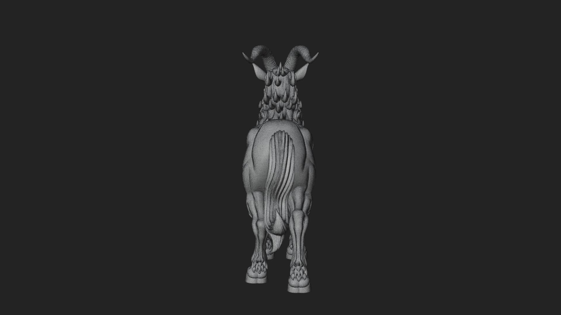 Qilin Deer Beast Statue Design 15 3D Print Model 3D Model