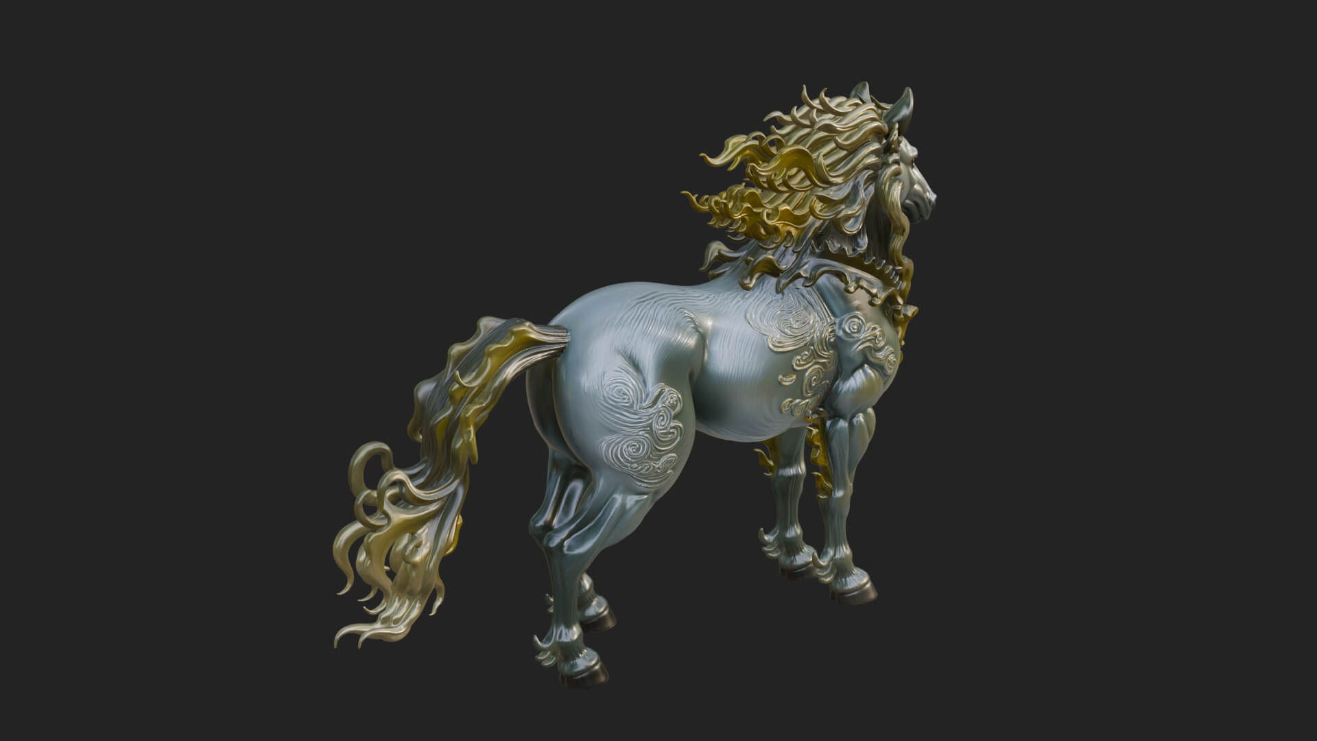 Qilin Deer Beast Statue Design 16 3D Print Model 3D Model