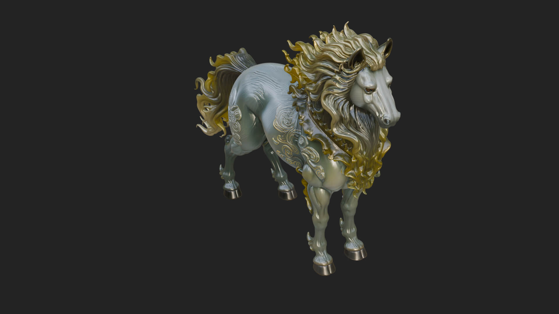 Qilin Deer Beast Statue Design 16 3D Print Model 3D Model