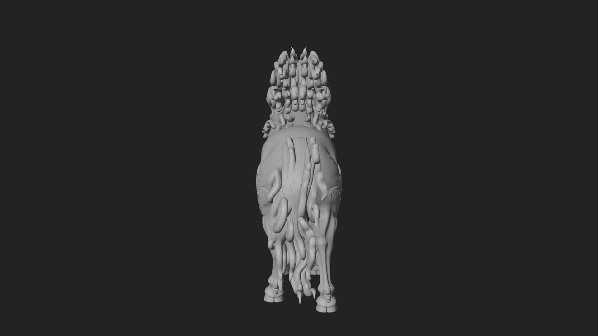 Qilin Deer Beast Statue Design 16 3D Print Model 3D Model