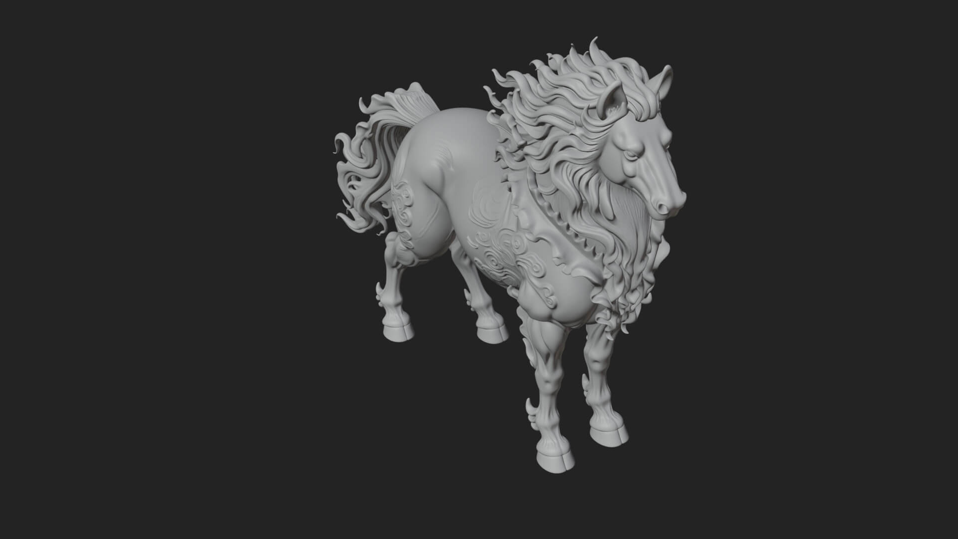 Qilin Deer Beast Statue Design 16 3D Print Model 3D Model