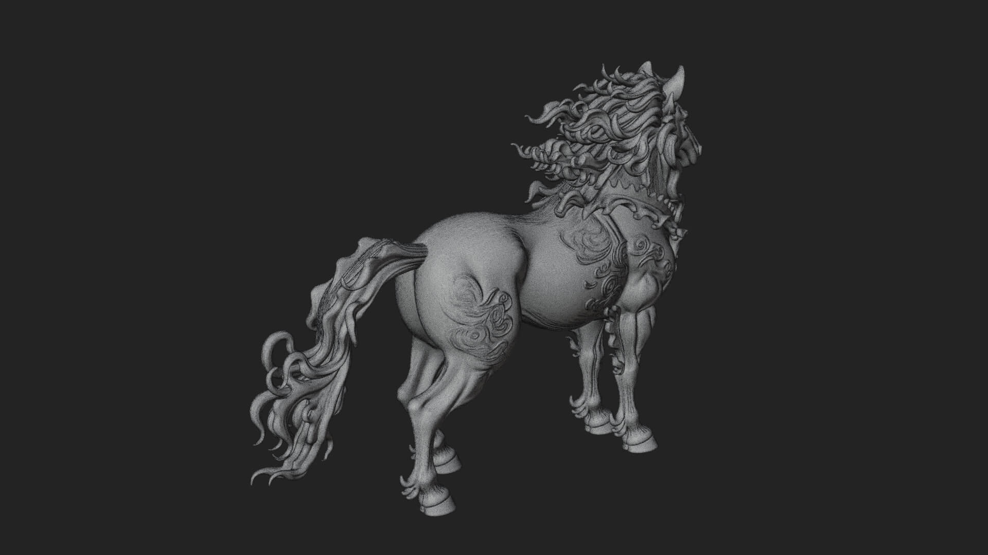 Qilin Deer Beast Statue Design 16 3D Print Model 3D Model