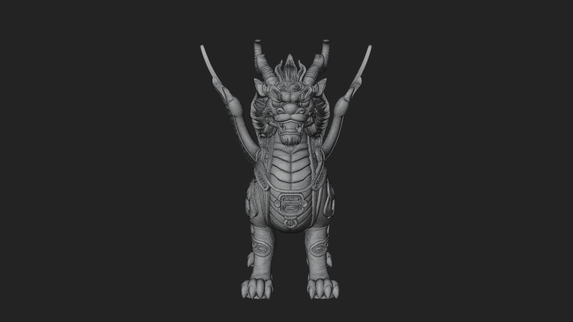 Qilin Deer Beast Statue Design 17 3D Print Model 3D Model