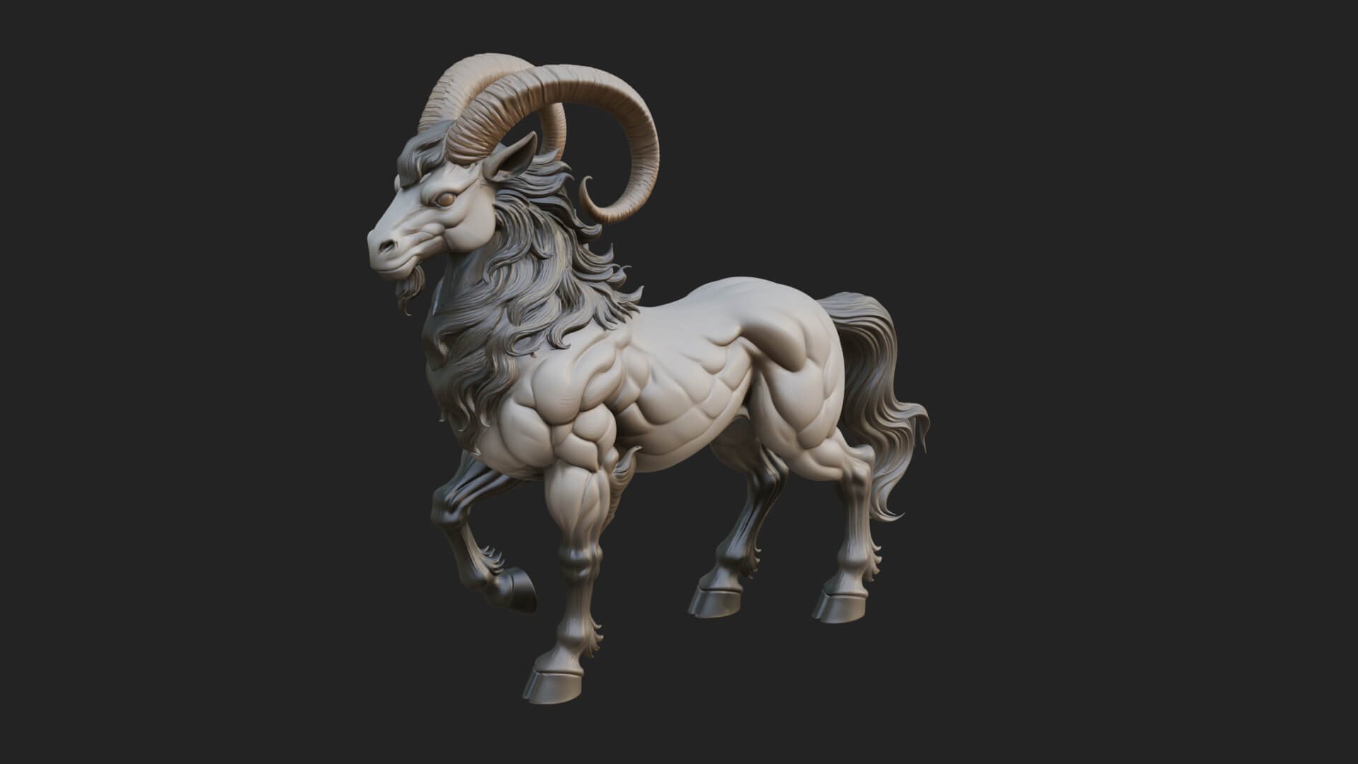 Qilin Deer Beast Statue Design 2 3D Print Model 3D Model