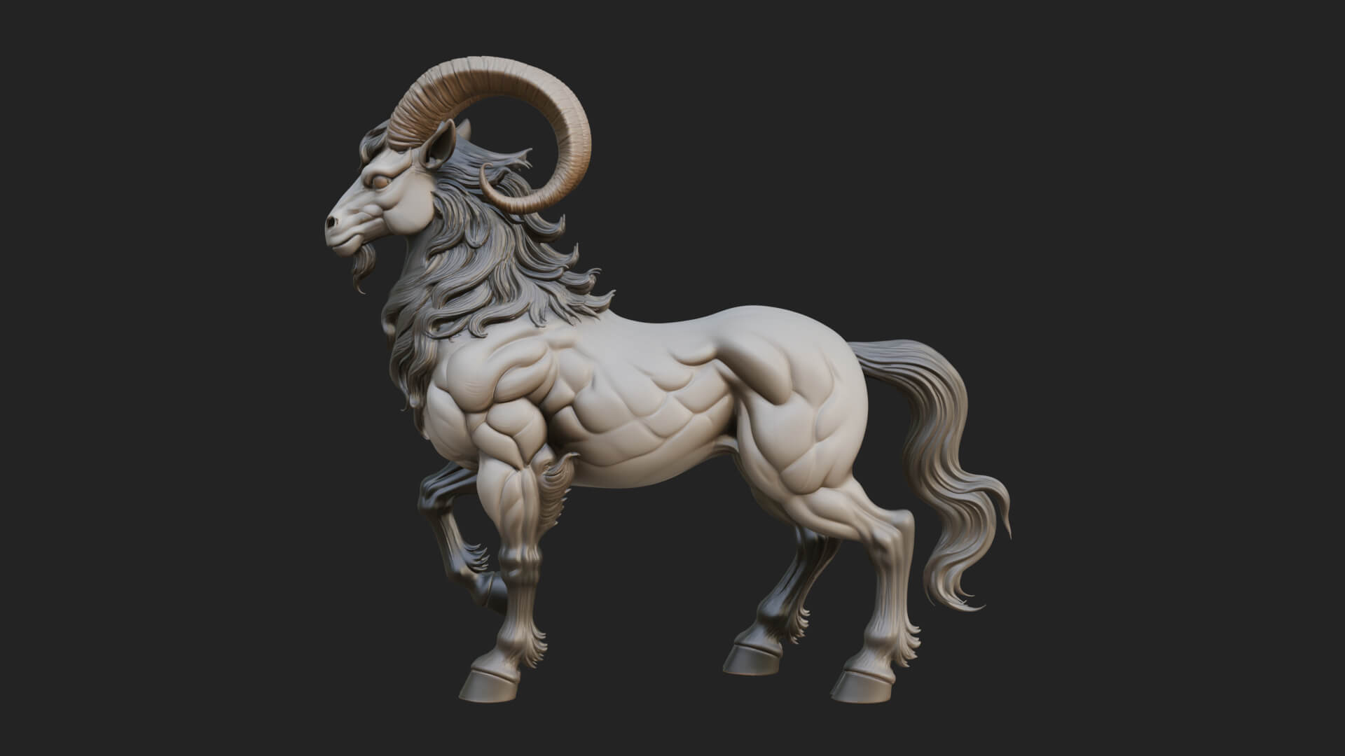 Qilin Deer Beast Statue Design 2 3D Print Model 3D Model