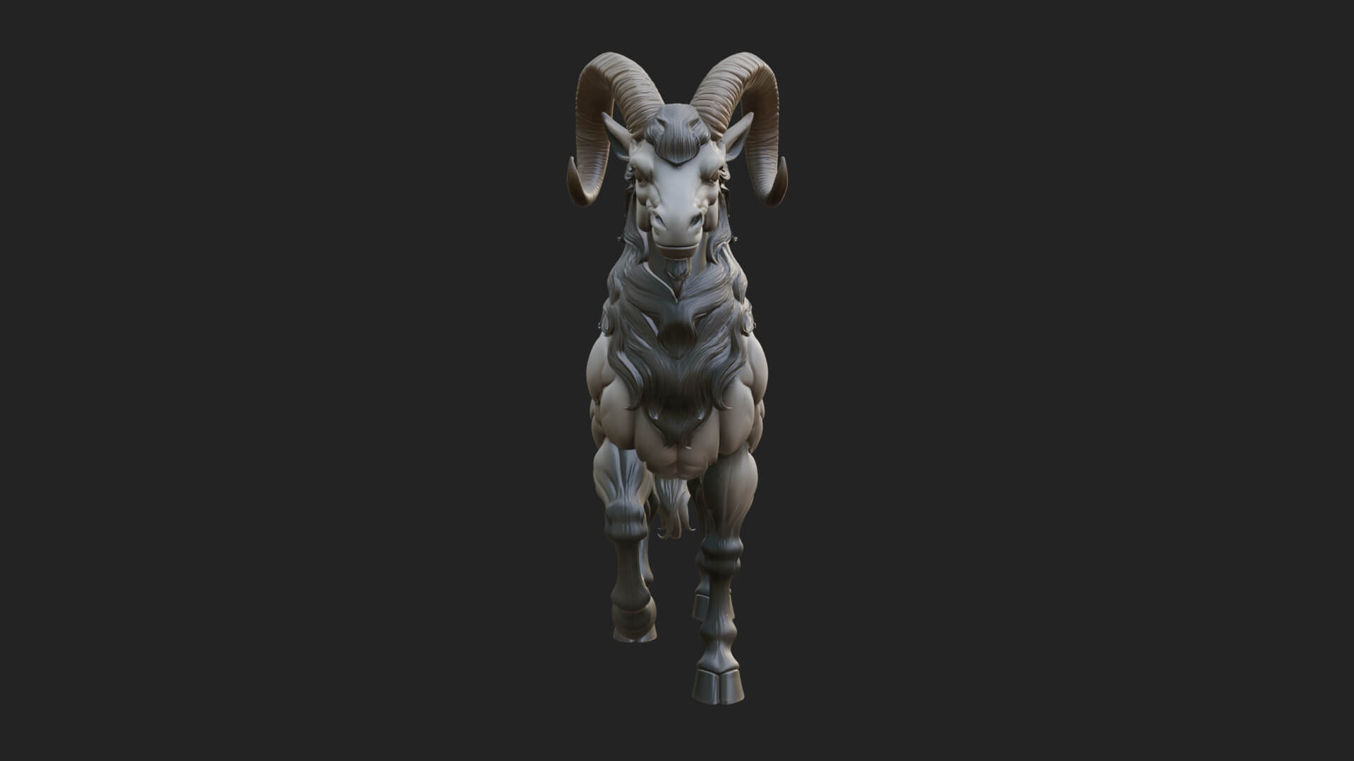 Qilin Deer Beast Statue Design 2 3D Print Model 3D Model