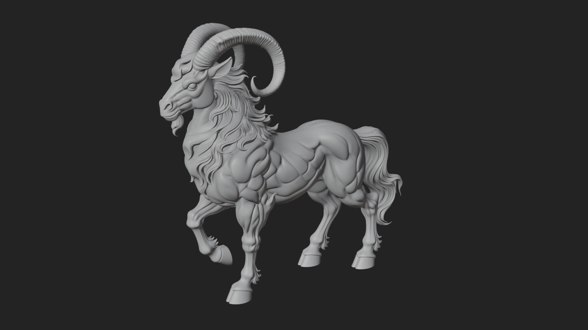 Qilin Deer Beast Statue Design 2 3D Print Model 3D Model