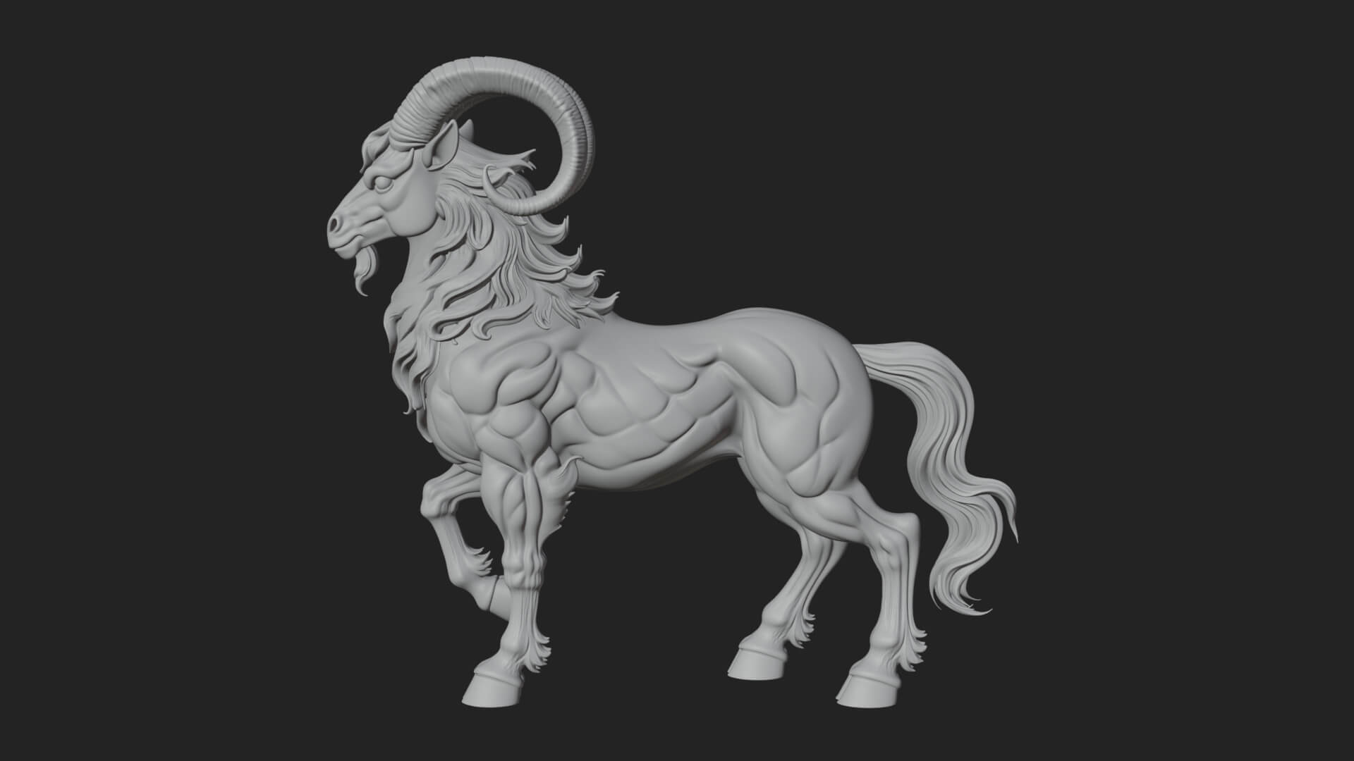 Qilin Deer Beast Statue Design 2 3D Print Model 3D Model