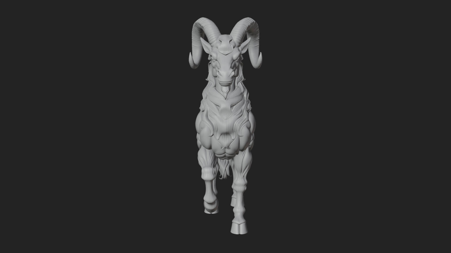 Qilin Deer Beast Statue Design 2 3D Print Model 3D Model