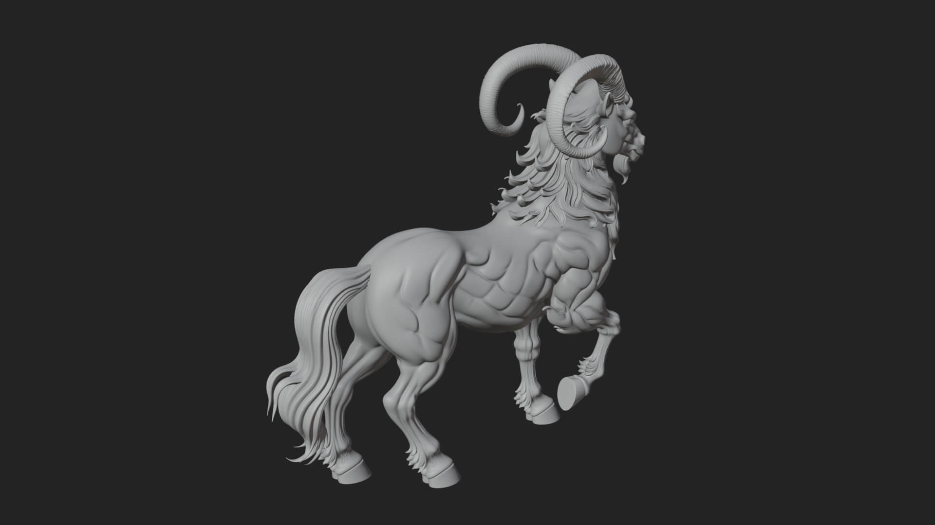 Qilin Deer Beast Statue Design 2 3D Print Model 3D Model
