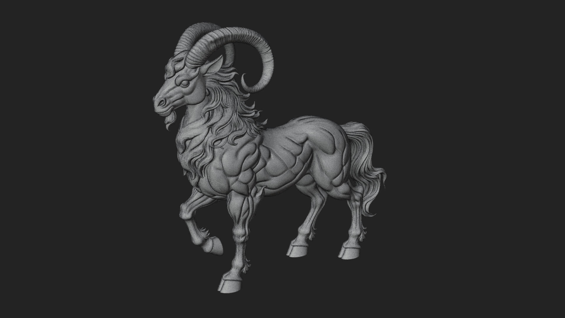 Qilin Deer Beast Statue Design 2 3D Print Model 3D Model