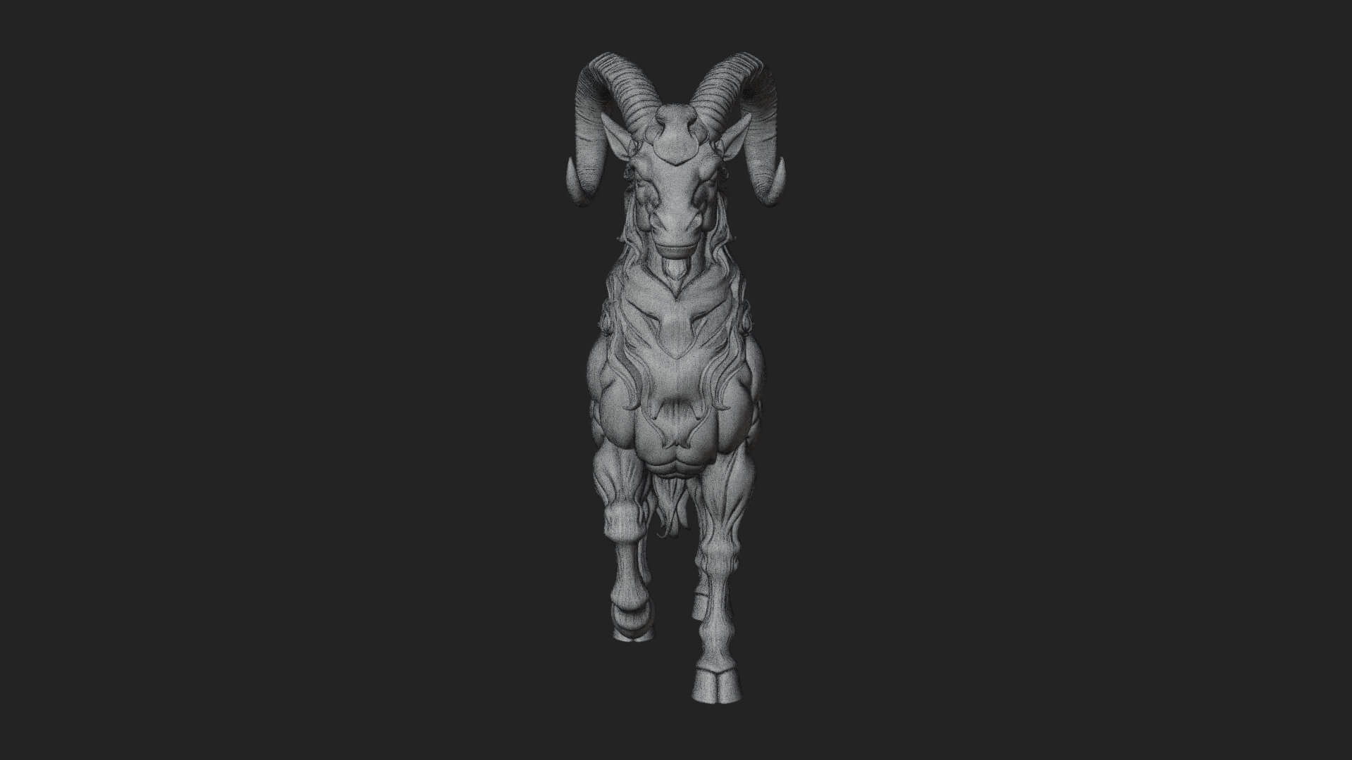 Qilin Deer Beast Statue Design 2 3D Print Model 3D Model