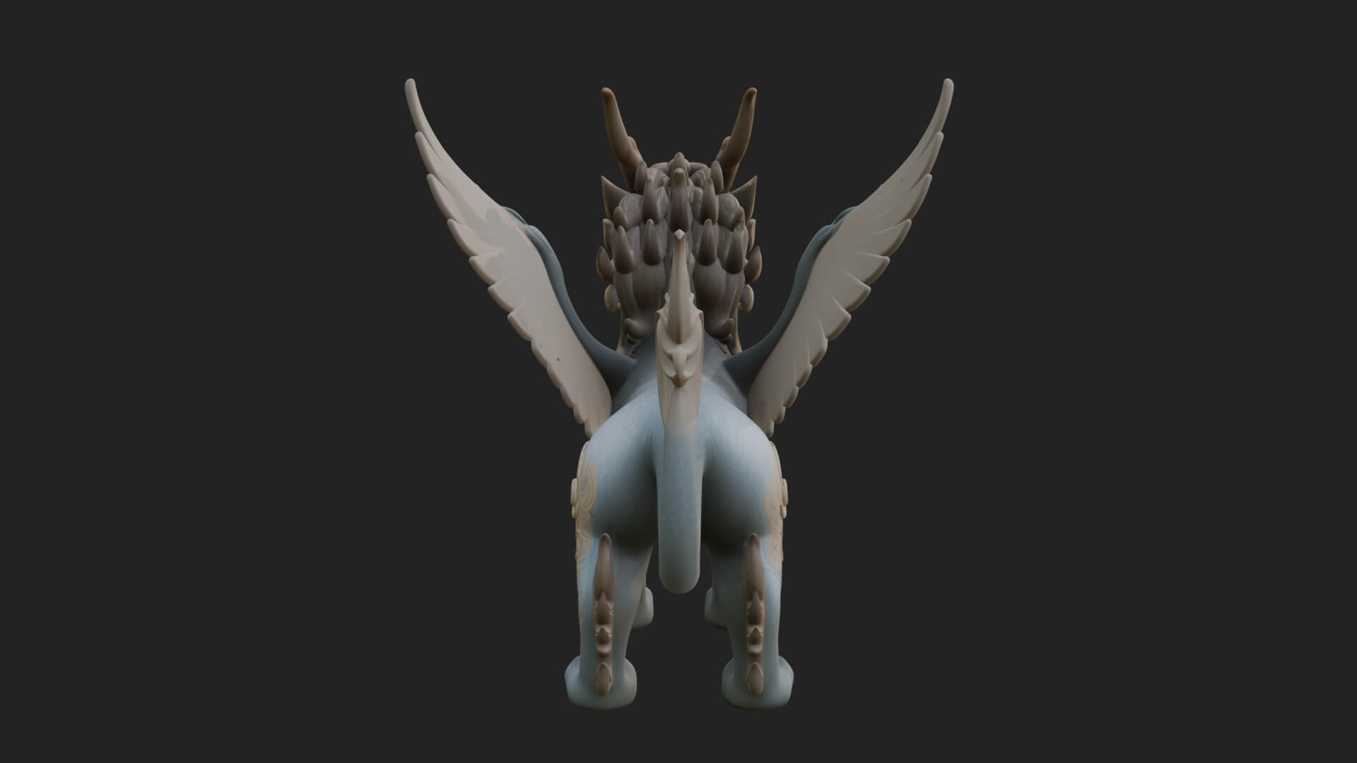 Qilin Deer Beast Statue Design 3 3D Print Model 3D Model