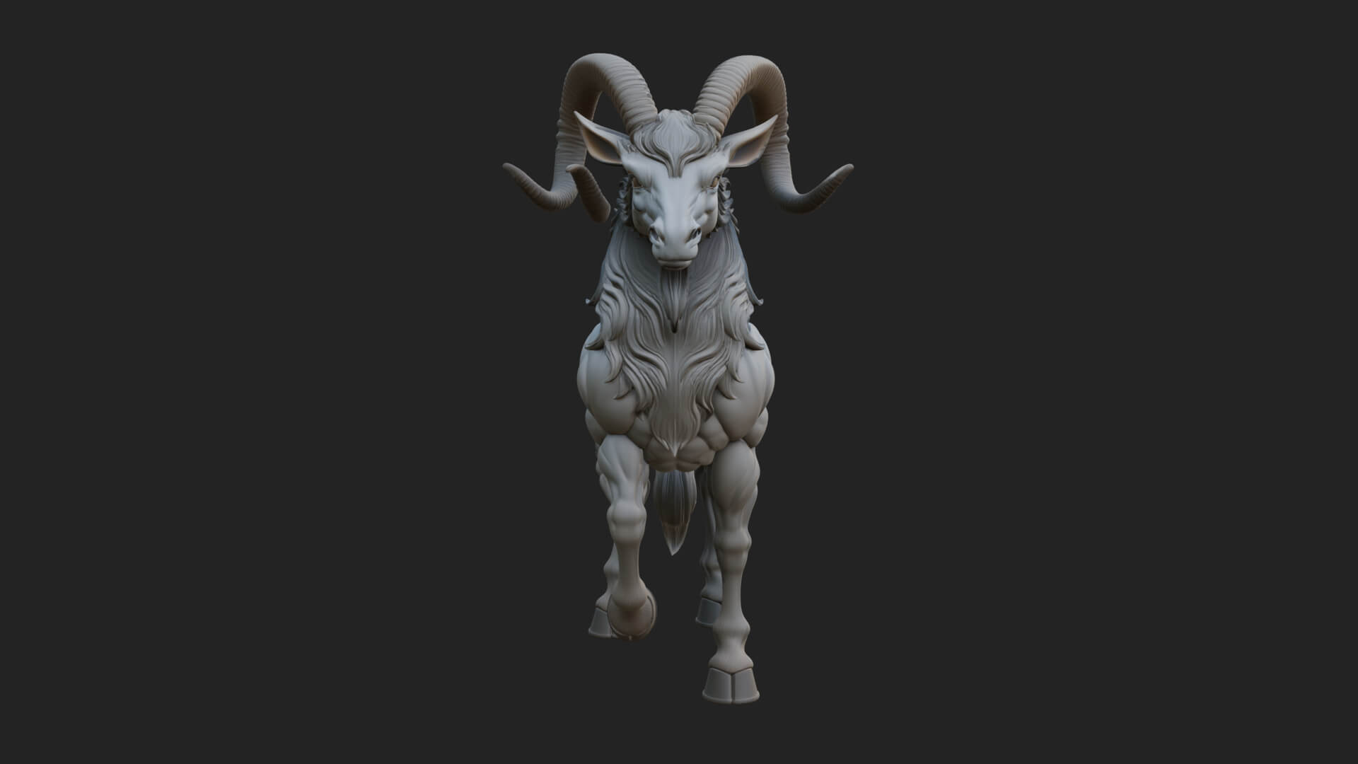 Qilin Deer Beast Statue Design 4 3D Print Model 3D Model