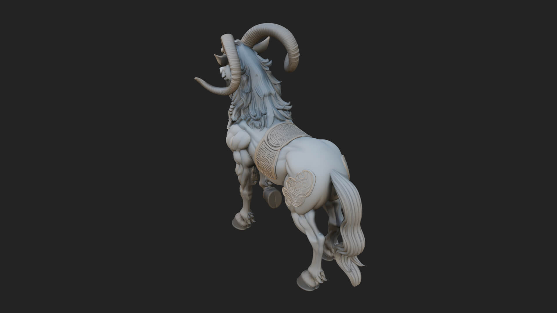 Qilin Deer Beast Statue Design 4 3D Print Model 3D Model