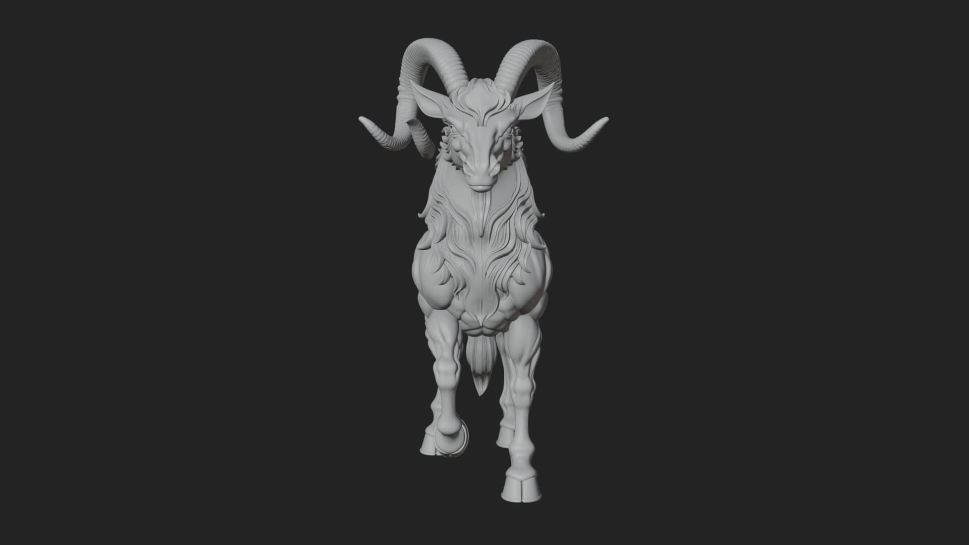 Qilin Deer Beast Statue Design 4 3D Print Model 3D Model